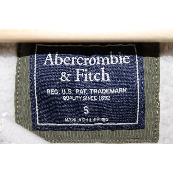 Womens Abercrombie & Fitch Cream Sherpa Fleece Sweatshirt Teddy Jacket Size S - Picture 3 of 6